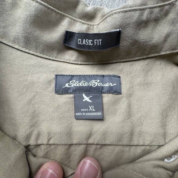 Eddie Bauer Guide Series Shirt Men XL Tan Button Down LS Outdoor Fishing - Picture 6 of 8